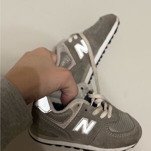 Toddler 574 New Balance Kids Sneakers in Gray and White